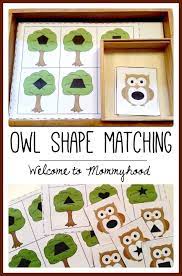 Welcome To Mommyhood Owl Shape Matching Owl Preschool Forest Animals Preschool Owl Activities