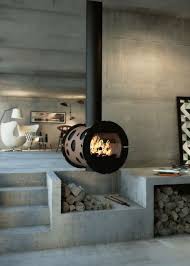 cheminee a bois contemporaine a foyer ferme suspendue integral seguin poele a bois insert cheminee bois deco cheminee