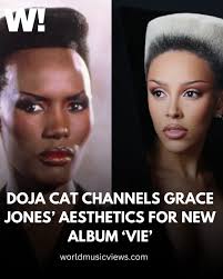 Doja Cat pays homage to Grace Jones in new punk look for her 5th studio  album “Vie”, meaning “life” in French. Jones' first song was a cover of La  Vie en Rose,
