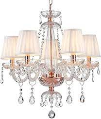 The shade is perfect for small table lamps, wall lights and chandeliers. Saint Mossi Modern Crystal Glass Chandelier Lighting Ceiling Light Lamp 5 Arms With E14 Base Rose Gold Finish Fabric Shades Amazon De Baumarkt
