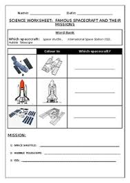 Primary Science Space Worksheet Famous Spacecraft Science Worksheets Primary Science Space Science