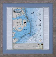 Framed North Carolina Shipwrecks Chart Cape Hatteras And