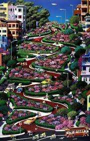 Windy Roads Full Of Flowers Beautiful Places Lombard Street Places
