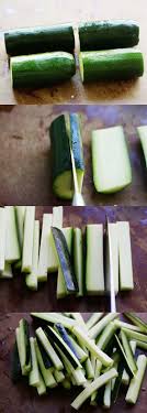 Choose zucchini that are no more than 6 inches long and 2 inches in diameter. How To Cut Zucchini Fries Step By Step Pictures Rasa Malaysia