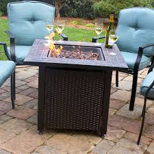 This gas is very clean in burning and produces little the smaller tabletop models, which produce only 10,000 btu or so, may only provide warmth within a i just installed a fire pit ( lowes ). Shop Endless Summer 30 In W 50 000 Btu Oil Rubbed Bronze Steel Liquid Propane Gas Fire Table At Lowes Com Gas Fire Table Fire Table Patio Gas