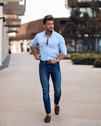 Blue Plaint Shirt Casual With Burgundy Tassel For Him 2019 Casualstreet Mens Outfits Blue Shirt Outfits Mens Fashion Casual Outfits