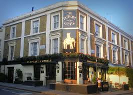 Front door with british phone booth picture of elephant. The Other Lesser Known But Much Nicer Elephant And Castle Pub Elephant And Castle Castle House Styles