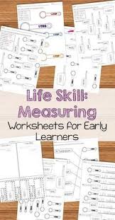 Measuring Cups And Spoons Identification Worksheets Special Education Life Skills Lessons Life Skills Special Education Life Skills Classroom