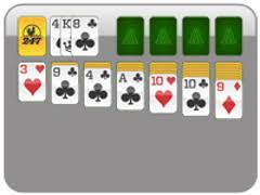Click through the stock cards to add extra cards to the solitaire game. Spider Solitaire