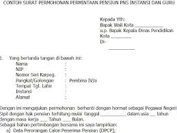 Namun, tidak menutup kemungkinan dengan alasan. Contoh Surat Permohonan Pensiun Dini Pegawai Negeri Sipil Contoh Seputar Surat