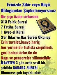 Ayeti okunur ve toprak evin üzerine serpilir. Dualar Panosundaki Pin