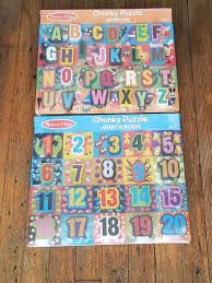 5 year old had already had the melissa and doug chunky safari puzzle and absolutely loved it. 26 Pcs Melissa Doug Jumbo Abc Wooden Chunky Puzzle Toys Games Puzzles Lateleproducciones Com