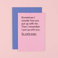 Funny anniversary cards for wife. We Re Even Funny Anniversary Card For Wife By Twin Pines Creative Notonthehighstreet Com