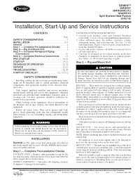 carrier air conditioner heat pump outside unit manual l0523327