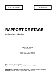 Postbac.bac+3 bachelor.bac+5 visé grade de master. La Page De Garde D Un Rapport De Stage Comment Faire