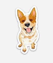 Black And White Blue Heeler Clipart Cattle Dog Sticker Cattle Dog Decal Heeler Decal Red Heeler Sticker Dog Stickers Smile Red Heeler Dog Blue Heeler Dogs Heeler Puppies