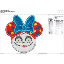 Go round the whole wreath, sticking to your chosen colour pattern. Sally Nightmare Before Christmas Machine Applique Design