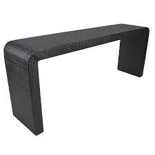 Lacquered Raffia Waterfall Edge Console Waterfall Edge Modern Console Tables Kitchen Renovation Design