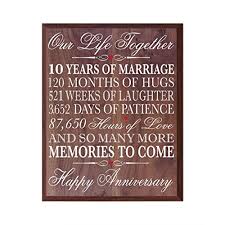 Mark that milestone anniversary with gorgeous 10th anniversary gifts. Lifesong Milestones 10th Wedding Anniversary Wall Plaque Gifts For Couple 10th Anniversary Gifts For Her 10th Wedding Anniversary Gifts For Him 12 Inches Wide X 15 Inches Plaque By Walnut Buy Online In