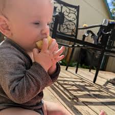 Just eating an apple while his brothers and the neighbor's kids splash in  the pool. ♥️