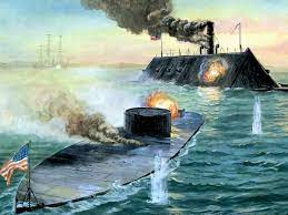 To be kept from union hands, the merrimack was filled with 16,000 pounds of black powder in the ship s magazine. 1862 Uss Monitor Vs Css Virginia In Hampton Roads Civil War Ship Civil War Artwork Civil War Navy