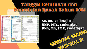 2) kode penerbitan luar negeri (ln) dan pendidikan yang setaranya. Tanggal Kelulusan Dan Terbit Ijazah Tahun 2021 Untuk Sd Smp Sma Smk Sederajat Youtube