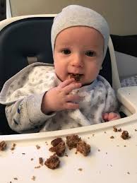 If you're looking for a quick and easy to make breakfast idea aside from  oatmeal/eggs/yogurt, my 7.5 mo old has been lovingggg these pancakes! I  make a batch, refrigerate and then warm