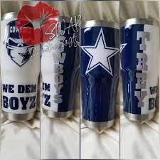 Personalized Dallas Cowboys Tumbler Comes In 20oz 30oz Or 40oz Stainless Steel Perfect For The Spor Custom Tumbler Cups Glitter Tumbler Cups Custom Tumblers