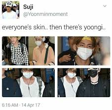 They Really Ain T Exaggerating When They Said Yoongi Is Really Pale Bts Memes Bts Engracado Yoonmin