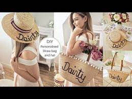 Diy Personalised Straw Beach Bag Dainty Dress Diaries Straw Beach Bag Straw Diy Beach Bag