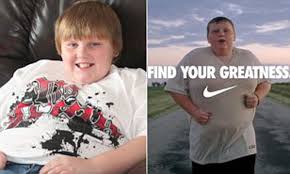 Finding your greatness will help you to make a tremendous impact; Find Your Greatness Advert Story Behind 200lb Jogging Boy Nathan Sorrell In New Nike Ad That Charmed America Daily Mail Online