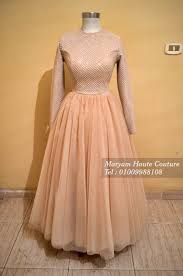 Hijab soiree outfits for women | فستان سواريه منفوش للمحجبات باللون  الشامبين – صور فساتين سواريه