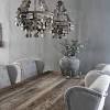 Combination of reach textures and colors or gothic furniture is the right way to achieving the more pompous style of the grey dining room ideas. 1