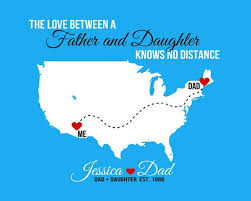 Birthday Message For Father Long Distance Father Daughter Long Distance 8x10 Custom Map Art Print Gift For Dad From Daughter Quote Far Away Missing You Fa Art Print Gifts Gifts Gifts For Father