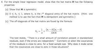 For The Simple Linear Regression Model Show That The Chegg Com