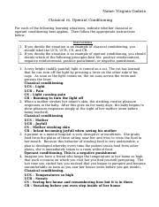 Classical vs operant conditioning worksheet. Module 26 29 Classical Vs Opertant Docx Name Virginia Godwin Classical Vs Operant Conditioning For Each Of The Following Learning Situations Indicate Course Hero