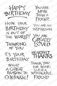 Birthday Sentiments For Friend Impression Obsession Rubber Stamps Greeting Card Sentiments Birthday Verses For Cards Verses For Cards Card Sayings
