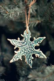 Diy Lace Snowflake Ornaments Snowflake Ornaments Diy Clay Christmas Decorations Christmas Decor Diy