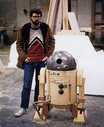 Writer Director George Lucas Inspects An Early Prototype Of The R2 D2 Robot At Industrial Light And Magic Ci Vintage Star Wars Star Wars Art Star Wars Trilogy
