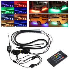 Rgb Led Strip Under Car Tube Underbody Underglow Glow System Neon Light Remote Car Styling Car Led Lights Led Headlights Cars Rgb Led