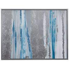 Framedart.com has been visited by 10k+ users in the past month Buy Amazon Brand Stone Beam Modern Blue And Silver Abstract Print Wall Art Silver Frame 21 75 X 17 75 Online In Indonesia B073nzpn4s
