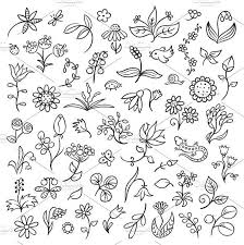 Floral Design Elements Doodle Art Flowers Flower Doodles Floral Drawing