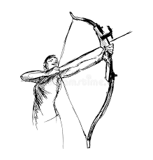 Flecha de madera 30pul tiro arco recurvo/ compuesto arqueria. De La Mujer Del Bosquejo Que Tira Un Arco Y Una Flecha Ilustracion Del Vector Ilustracion De Vector Tirador 71876998