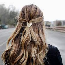 Cute Pulled Back Hair Style Hair Wavyhair Goldener Haarschmuck Franzosische Frisuren Haarzubehor
