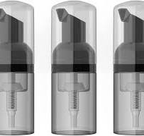 LONGWAY 3PCS Travel Size Foam Pump Bottle,Mini Empty Pump Bottle  Dispenser(30ml,1 fl oz) (Black)
