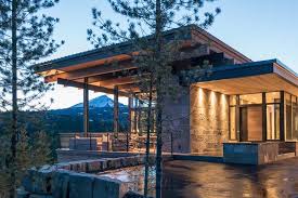 Mountain Modern Home Hovers Above The Montana Wilderness Mountain Home Exterior Mountain Modern Modern Mountain Home