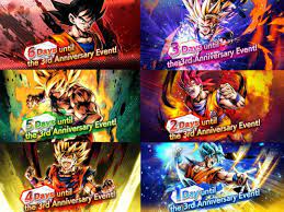 Dragon ball is a japanese manga series written and illustrated by akira toriyama. Dragonballnews On Twitter Dragon Ball Legends 3rd Anniversary Event Countdown In This Event You Can Get 6 Different Gokus And Upgrate Them To 7 Dragonball Dragonballlegends Dblegends 3rdanniversary Goku Gokuday2021 Https T Co 9fdldotvmx
