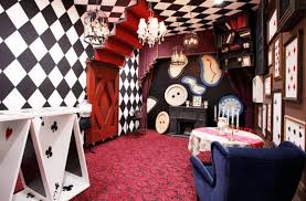 Alice wonderland themed bedroom room box myminiworld etsy. 44 Fascinating Striped Walls Living Room Designs Ideas Roundecor Alice In Wonderland Room Alice In Wonderland Bedroom Alice In Wonderland Aesthetic