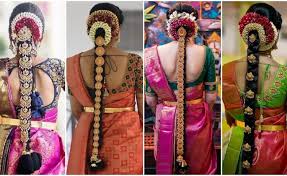 Create an elegant fishtail braid for your bridal hairstyle. South Indian Bridal Hairstyles For Wedding Reception K4 Fashion