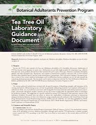 tea tree oil laboratory guidance doent
